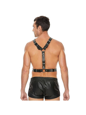 Twisted Bit Black Leather Harness - One Size - Black