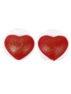 Silicone Thin Heart Breast Cover Red