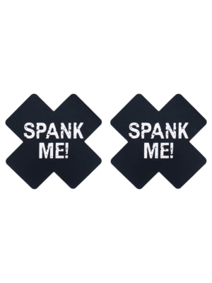 Spank Me Cross Nipple Pasties Black
