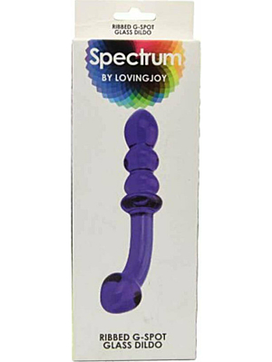 Loving Joy Spectrum Ribbed G-Spot Glass Dildo