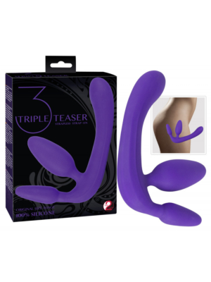 Strapless Strap-On - You2Toys Triple Teaser With Butt Plug Purple
