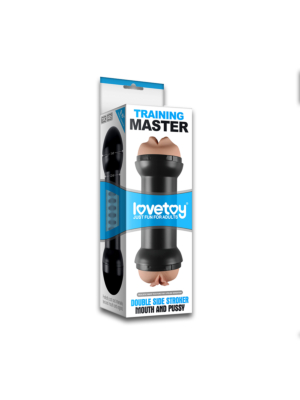 Double-Ended Masturbator - Lovetoy Training Master Double Masturbator Mouth/Vagina Skin