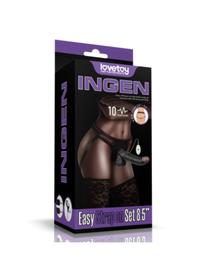 Vibrating Easy Strapon Set 8.5'' Black