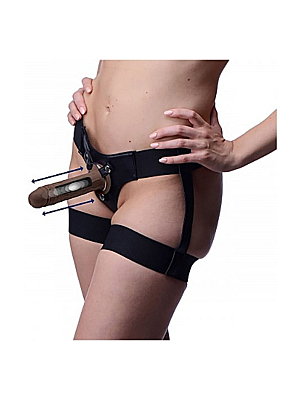 7X Remote Control Vibrating and Thumping Dildo - Dark