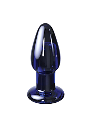 Vibro Plug Glass Remote Control 10 Vibration Modes Premium Glass USB Blue