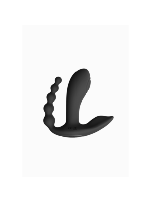 Kata - Pulse Wave & Vibrating Double Penetration Vibrator - Black *bulk