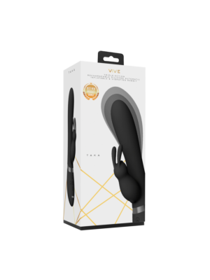 Taka - Inflatable and Vibrating Rabbit Vibrator - Black