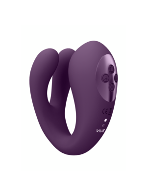 Yoko - Triple Action Vibrator Dual Prongs with Clitoral Pulse Wave Purple