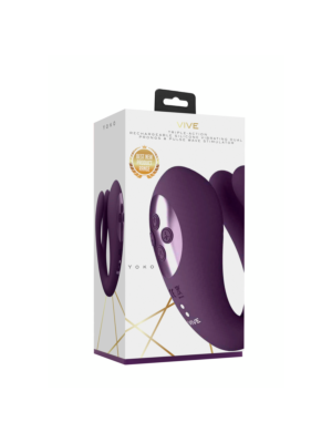 Yoko - Triple Action Vibrator Dual Prongs with Clitoral Pulse Wave Purple