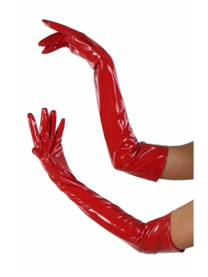 Long Red Vinyl gloves