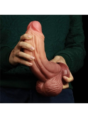  Lovetoy King sized Dual-Layered Silicone Cock 25 cm - Skin - Huge Penis with Veins