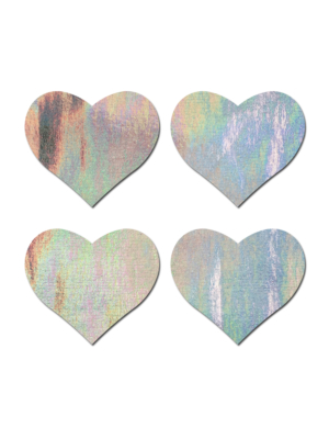 Two-Pair Small Holographic Hearts Nipple Pasties