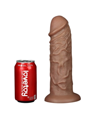 Lovetoy Realistic Chubby Vibrating Dildo 27 cm - Brown - Penis with Veins