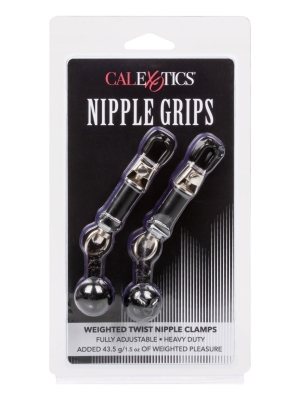 Calexotics Weighted Twist Nipple Clamps - Silver