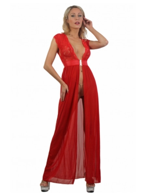 Red Long sleeveless negligee 