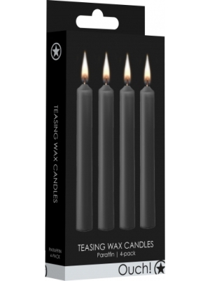 Black Teasing Wax Candles (4 pcs) - Parafin