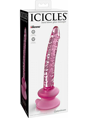 Curved Glass Dildo Pipedream Icicles 17 cm - Pink