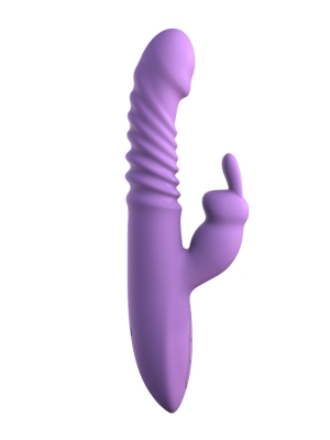 Her Thrusting Silicone Rabbit Vibrator - Purple
