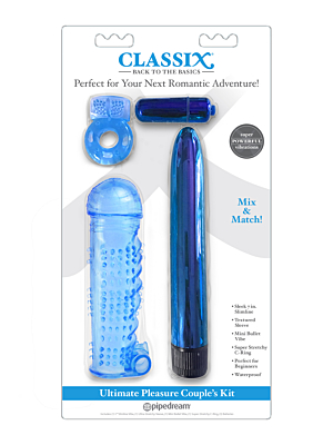 Pipedream Classix Ultimate Pleasure Couples Kit 18cm Blue