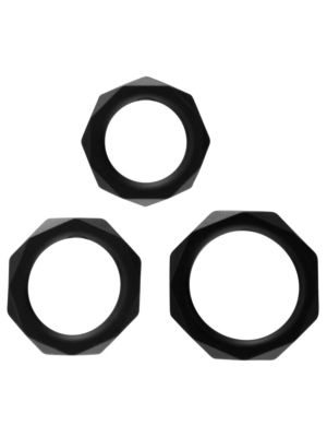 Rock Rings The Cocktagon lll 3 Pack Black