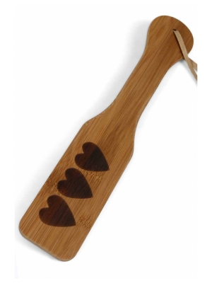 Wooden Paddle Beige 3 Hearts