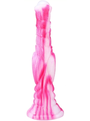 Unrealistic Dog Long Silicone Dildo 26 x 6cm - White/Pink