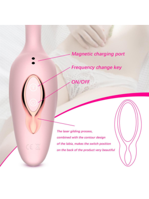 3 in 1 Thrusting, Sucking and G-spot Vibrator - Pink