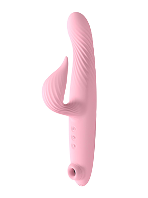 3 in 1 Thrusting, Sucking and G-spot Vibrator - Pink