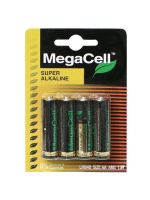 Batteries Alkaline minion AA MEGACELL 4 p-1.5V