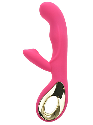Gloria Rechargeable Rabbit Vibrator with 10 Vibration Modes - Pink - Silicone