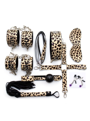 8 piece BDSM Set Be Wild Leopard 
