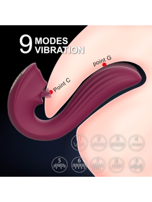 Julissa Stimulator 9 Vibration Modes + 9 tongue Movement Modes USB Silicon