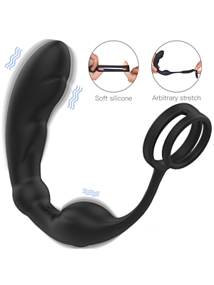 Double Penis Ring With Prostate Stimulator 9 Ways Vibration