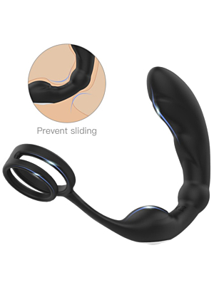 Double Penis Ring With Prostate Stimulator 9 Ways Vibration