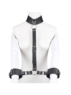 Black Adjustable Handcuff and Neck Retention System