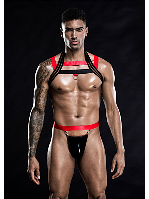 Top Men's Underwear Set with Black/Red Bikini