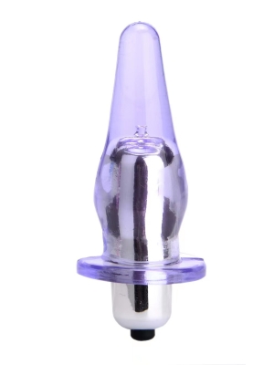 Anal Plug With Bullet Vibrator 7 cm Purple