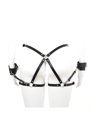 Harness System Restricted with Cuffs Eco Leather