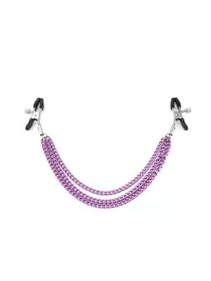 Nipple Clamps with Chains Pink