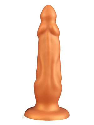 Gold Anal Dildo with Suction Cup Liquid Silicone, 23 cm