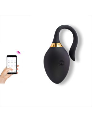 Silicone Vibrating Vaginal Egg Lizzy with Bluetooth Control & Free App - Black