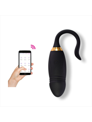 Silicone Vibrating Vaginal Egg Cruz with Bluetooth Control & Free App - Black