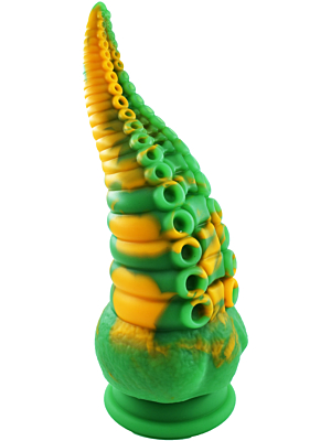 Dildo No.12 Fantasy Beasts, Premium Silicone, Green/Yellow, 22 cm