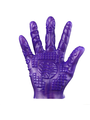 Glove with Stimulating Stripes Purple
