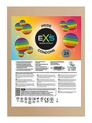 Exs Pride Rainbow Condoms - 24 pack