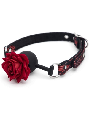 Rose Ball Gag Silicon Red
