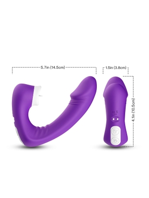 2 in 1 Rechargeable Luxury Vibrator Joy - Purple