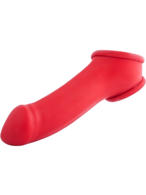  Latex Penis Sleeve Erik 13 cm - Red - Cock Extender 