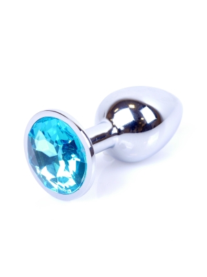 Jewellery Silver Butt Plug - Light Blue