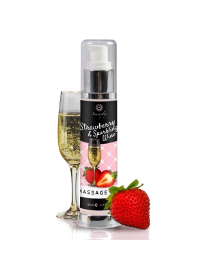 Strawberry & Sparkling Wine Massage Oil 50 ml - Secret Play